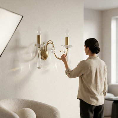 Wandlamp Wandlampen Wandlamp Kristallen kroonluchter Wand Lampen Kroonluchter