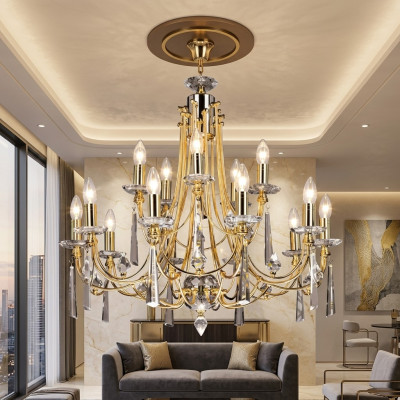Luxe kroonluchter plafondlamp kroonluchter plafondlamp goudkristal.
