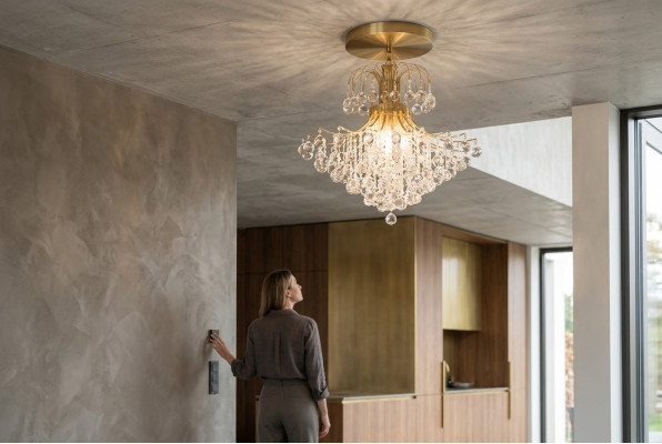 Luxe kroonluchter plafondlamp kroonluchter gouden koninklijke luchter