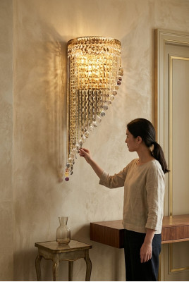 Luxe Gouden kroonluchter plafondlampen Hanglampenkap Hanglustrelicht