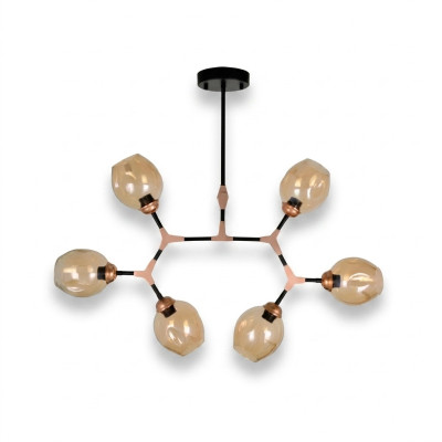 Plafondlamp kroonluchter kroonluchter plafondlamp modern glas beige nieuw