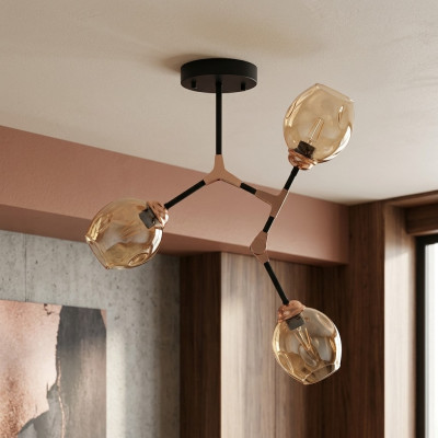 Plafond (arm) kroonluchter plafondlampen goud modern glas