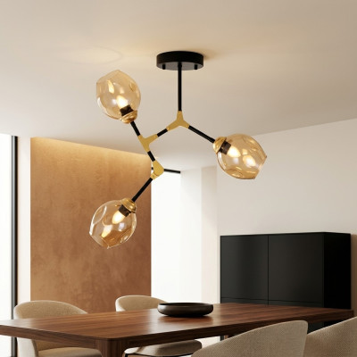 Luster Kroonluchter Plafondlamp Plafonnière Lampen Goud Modern Glas