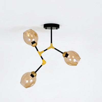 Luster Kroonluchter Plafondlamp Plafonnière Lampen Goud Modern Glas