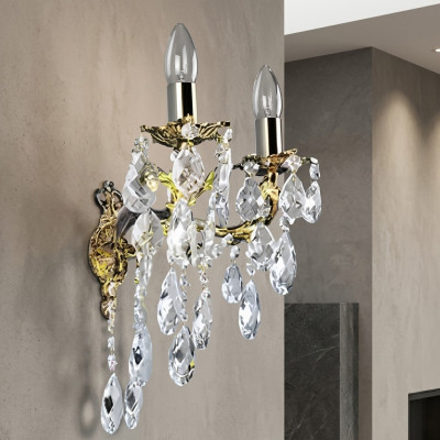 Wandlamp Wandlampen Wandlamp Kroonluchter Wandlampen Zilver Kristal