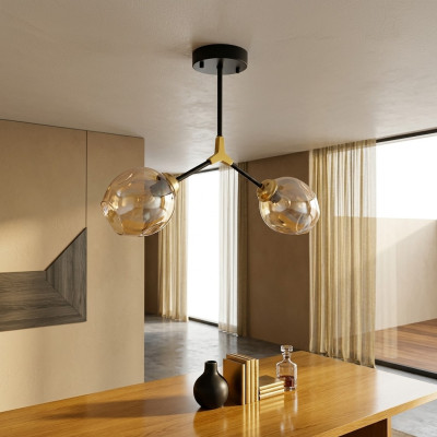 Lampen Kroonluchter Plafondlamp Luster Plafonnière Glas Goud Modern