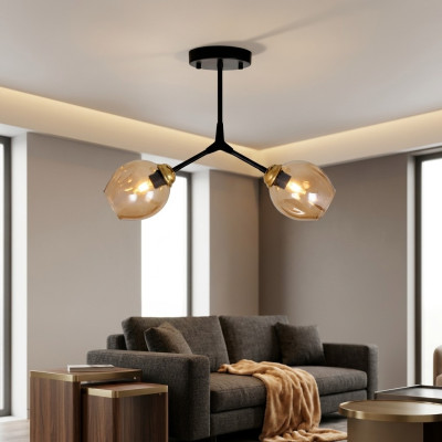 Plafondlamp Luster Kroonluchter Plafondlamp Lampen Glas Modern Goud