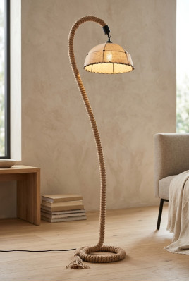 Staande lamp Staande lamp Staand Luxe Verlichting Lampen Lamp Beige Touw Nieuw