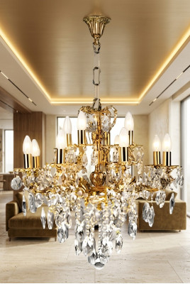 Luxe plafondlamp kroonluchter plafondlamp kristal goud