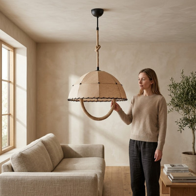 Plafondlamp Plafondkroonluchter Luchter Kroonluchter Lamp Beige Modern Touw