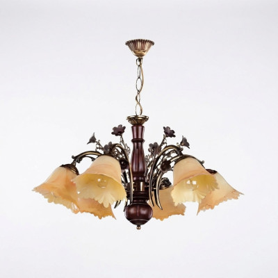 Plafondlamp Bloemen Plafondlicht Kroonluchter Kandelaar Lamp Glas Beige