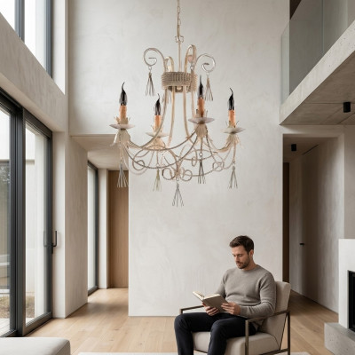Luxe plafondlamp kroonluchter hanglampen Beige Art