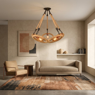 Plafondlamp kroonluchter hanglamp lamp glas bruin modern