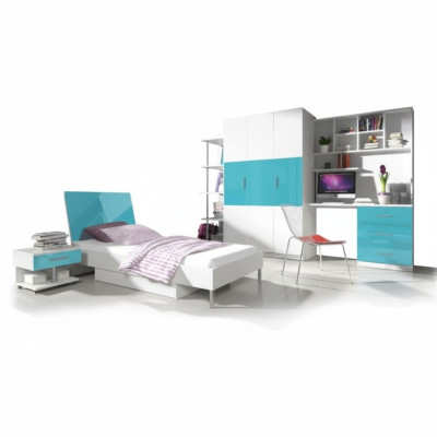 Designer kinderkamer jeugdkamer slaapkamer tafel bed commode kast 5-delig