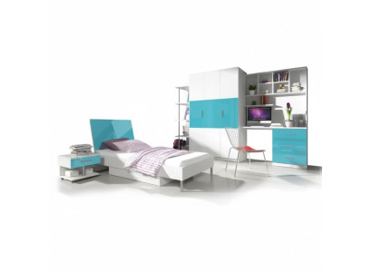 Designer kinderkamer jeugdkamer slaapkamer tafel bed commode kast 5-delig