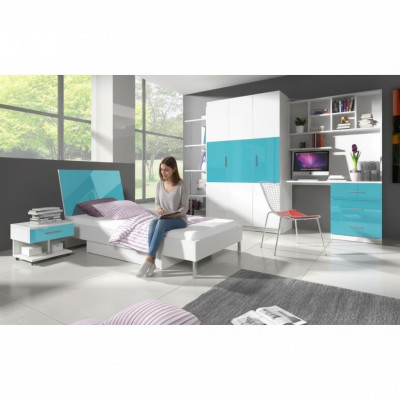 Bed + nightstand - bedroom furniture nursery beds Blue 2-piece set New