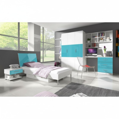 Bed + nightstand - bedroom furniture nursery beds Blue 2-piece set New