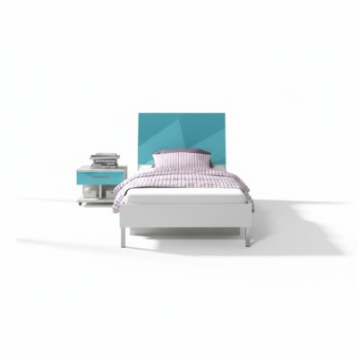 Bed + nightstand - bedroom furniture nursery beds Blue 2-piece set New