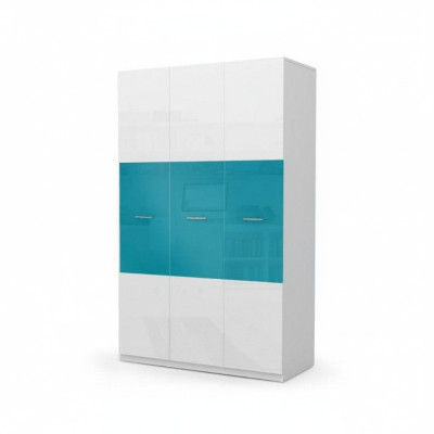 Kledingkast Slaapkamer Multifunctionele kasten Hout 3-deurs Blauw Nieuw