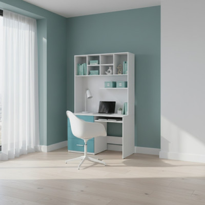 Schrijftafel Turkoois Tafel Kantoor Kinderkamer Jeugdkamer Tafels Nieuw Hoogglans