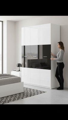 Zwarte kast Kasten Kledingkast Hoogglans Kledingkasten Kinderslaapkamer