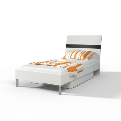 Bedden Hout Ontwerp Eenpersoonsbed Hoogglans Single kinderkamer bed jongen Zwart