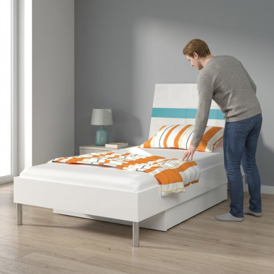 Bedden kinderbed kinderkamer bed kinderbed meubels hout turquoise hoogglans nieuw