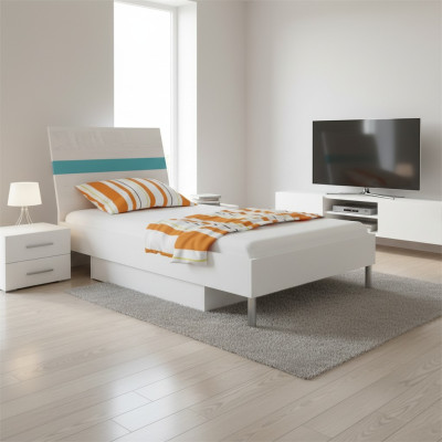 Bedden kinderbed kinderkamer bed kinderbed meubels hout turquoise hoogglans nieuw