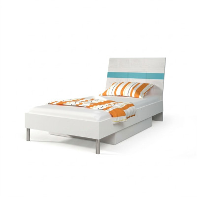 Bedden kinderbed kinderkamer bed kinderbed meubels hout turquoise hoogglans nieuw