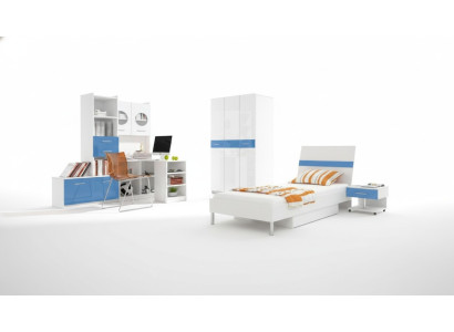 Kinderkamer set: tafel, bed, kledingkast, commode, 5-delige complete jeugd- of tienerkamer.