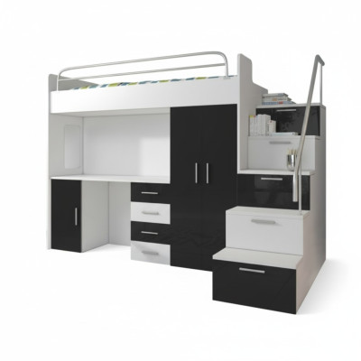 Stapelbed Zwart Tafel Kast Multifunctioneel Stapelbed Kinderkamer