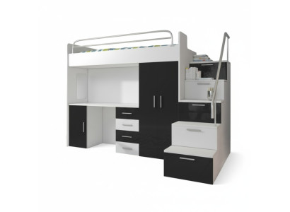 Stapelbed Zwart Tafel Kast Multifunctioneel Stapelbed Kinderkamer