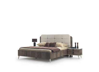 Bed dubbel bed slaapkamer design bedden Moderne bekleding hout