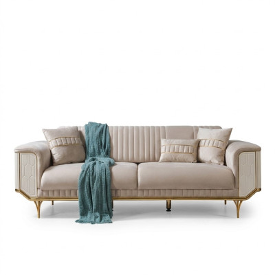 Luxe driezitsbankbank moderne banken textiel stoffen banken 234 cm