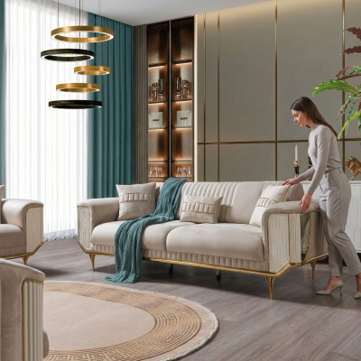 Stoffen designer meubels Driezitsbank 3-zitsbank Luxe textiel