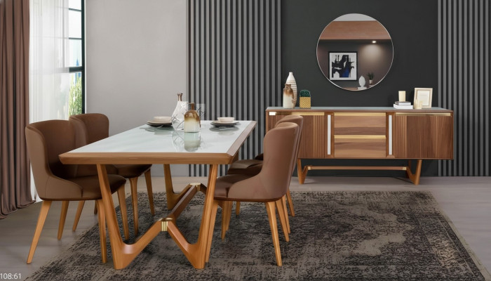 Eetkamerset Tafel Tafels 6-delig Set Nieuwe Eettafel 4x Stoelen Stoel Eetkamer Set