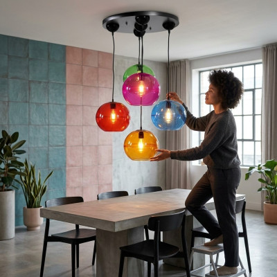 Ontwerp Lamp Kroonluchter Plafond Lampen Modern Zilver Wandlamp Kleurrijk