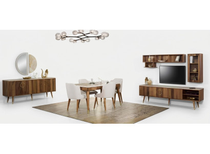 Garnituur Set Modern Tafel 6x Stoelen Stoel Compleet Eetkamergarnituur 7dlg. Eetkamer