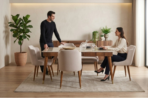 Eetkamer houten tafels eetgroep set stoel groep nieuw tafel 4x design stoelen 5-delig.