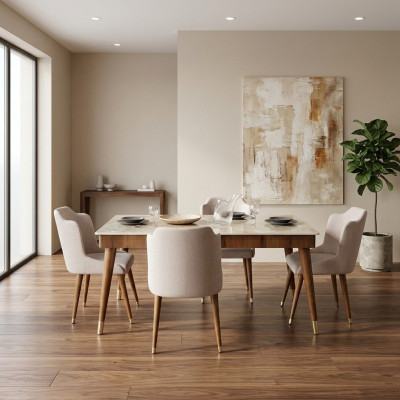 Eetkamer houten tafels eetgroep set stoel groep nieuw tafel 4x design stoelen 5-delig.