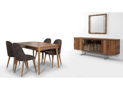 Volledige set eetkamer set eettafel 6x stoel set tafel groep 7-delige sets