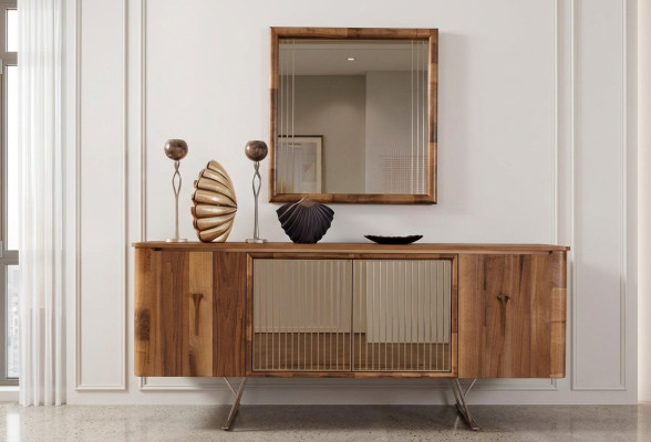 Sideboards Houten Kast Meubels Ladenkast Bruin Nieuw Dressoir met Spiegel Commode