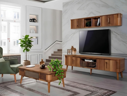 tv Wand Holz Stijl Modern Plank Woonkamermeubels Kast Nieuw Moderne Woonwand Nieuw