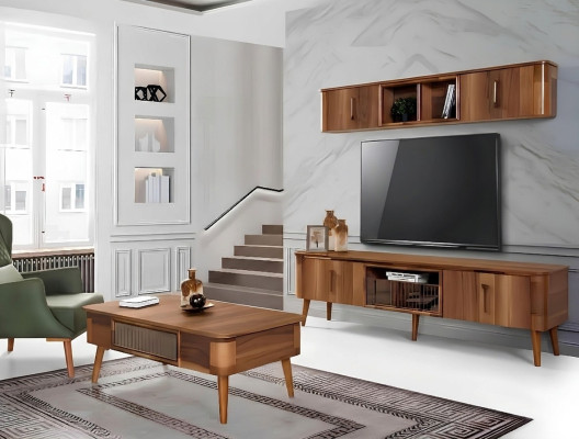 tv Wand Holz Stijl Modern Plank Woonkamermeubels Kast Nieuw Moderne Woonwand Nieuw