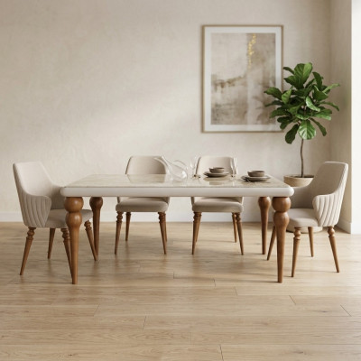 Eetkamer set Tafel 4x Stoelen Stoelgroep Set 5-delig Eettafel set Tafel