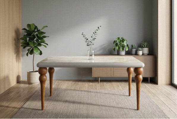 Marmerlook eettafel Eetkamertafels Meubels Keuken Eettafels Tafels 180x94cm