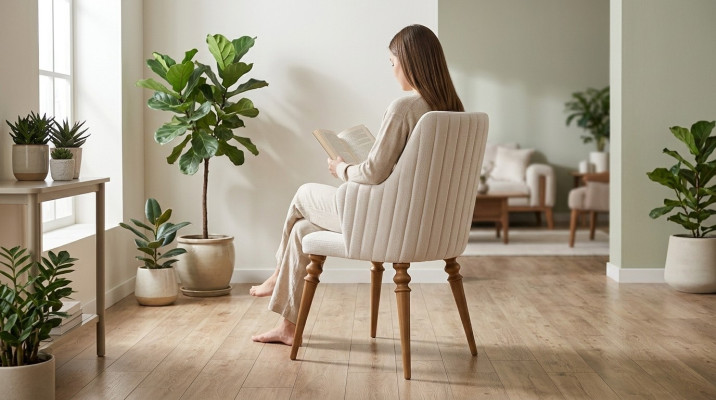 Stoel Stoelen Luxe Ontwerp Fauteuil Hout Bekleding Nieuw Modern Eetkamer Meubels Hout