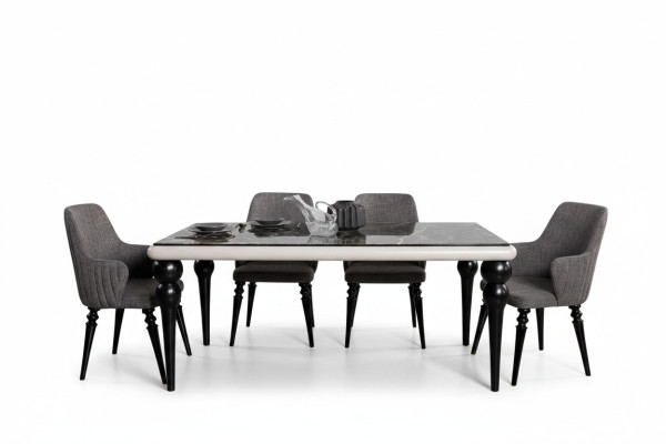 Tafel Compleet Set Eettafel 4x Stoelen Eetkamer Set Eetgroep Houten Tafel 5 delig