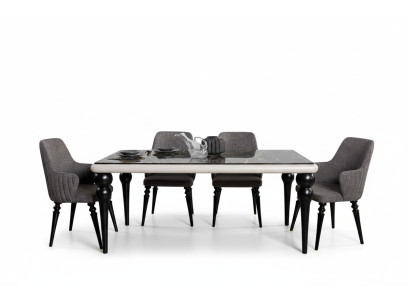 Tafel Compleet Set Eettafel 4x Stoelen Eetkamer Set Eetgroep Houten Tafel 5 delig