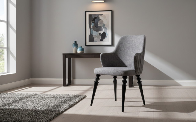 Woonkamer Eetkamer Stoel Hout Fauteuil Meubels Armstoel Stoel Luxe Meubels Grijs
